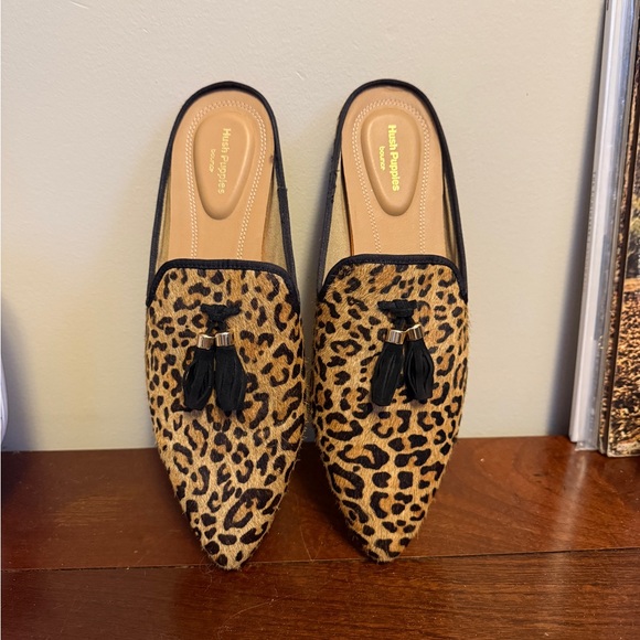 Hush Puppies Leopard Print Flats with Black Tassels - Picture 2 of 10